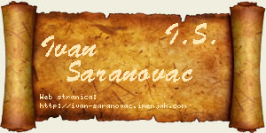 Ivan Saranovac vizit kartica